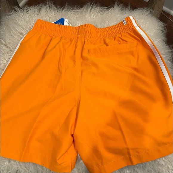 NWT Adidas Three Stripe Swim Trunks Shorts Orange Men Size S Trefoil Originals - Picture 13 of 14